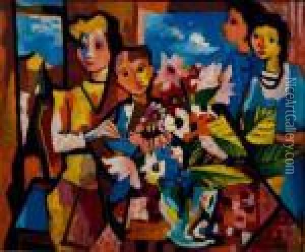 Reunion De Famille Oil Painting - Charles Walch