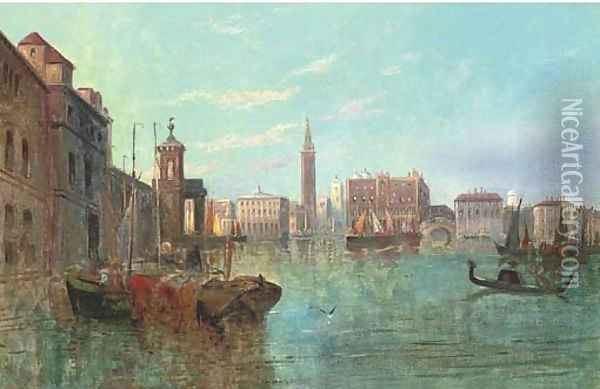 Venice towards Piazza San Marco, a capriccio Oil Painting - Karl Kaufmann