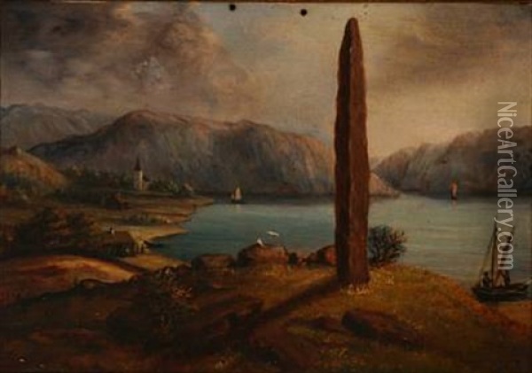 Landscape From Sognefjorden, Norway Oil Painting - Stanislaus Leczinsky