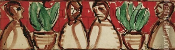 Ohne Titel (design For A Frieze) Oil Painting - Christian Rohlfs