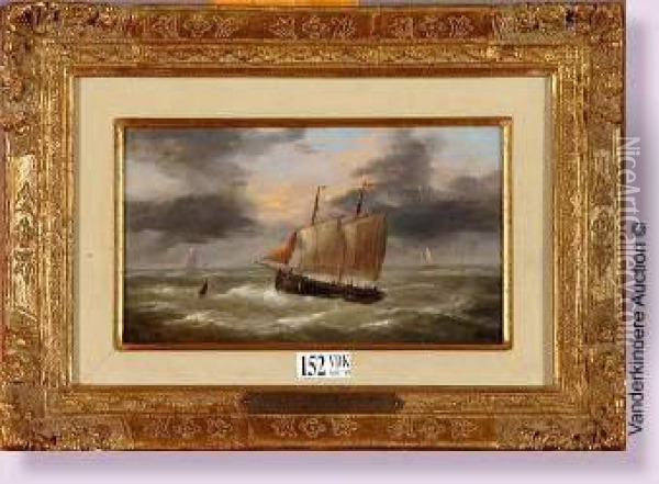 Marine Oil Painting - Louis Verboeckhoven
