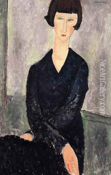 The Black Dress Oil Painting - Amedeo Modigliani
