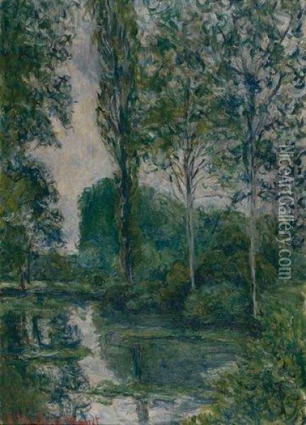 Les Peupliers Oil Painting - Blanche Hoschede-Monet
