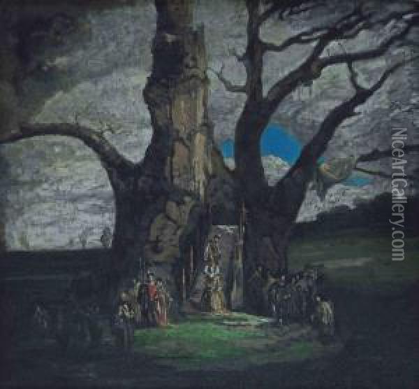 Queen Elizabeth's Tree Oil Painting - James Ferrier Pryde