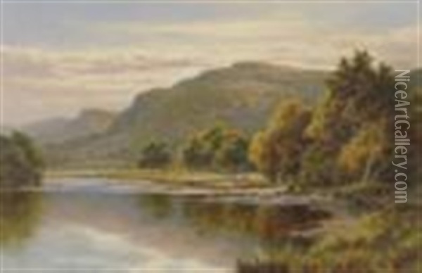 Llyn Crafnant North Wales Oil Painting - Henry H. Parker