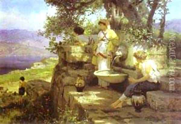 By A Spring 1898 Oil Painting - Henryk Hector Siemiradzki