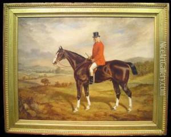 Horse And Rider In An Extensive Landscape Oil Painting - Benjamin Cam Norton