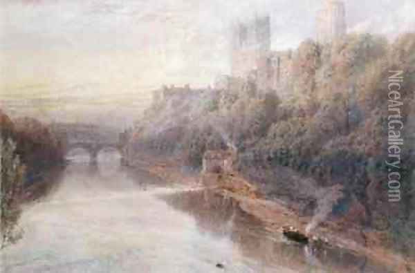 Durham Castle Oil Painting - Myles Birket Foster