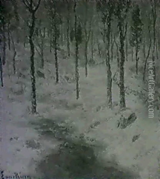 Snow Scene Oil Painting - John Joseph Enneking