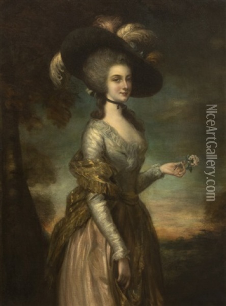 Mrs. Lowndes-stone Norton Oil Painting - Gainsborough Dupont