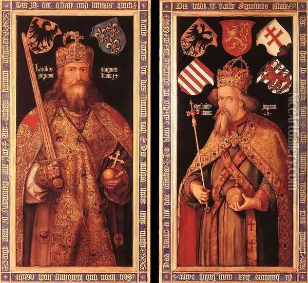 Emperor Charlemagne and Emperor Sigismund 2 Oil Painting - Albrecht Durer