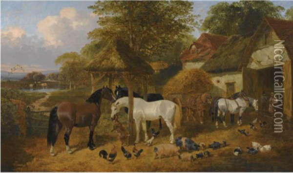 The Farm Yard Oil Painting - John Frederick Herring Snr