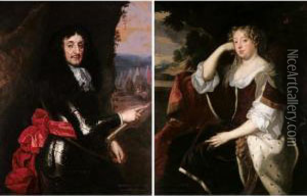 Portraits Of John, 1st Earl Of Middleton (1608-1673); And Martha, His Wife Oil Painting - Jacob Huysmans