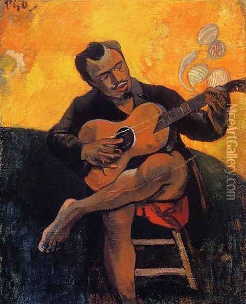 The Guitar Player Oil Painting - Paul Gauguin