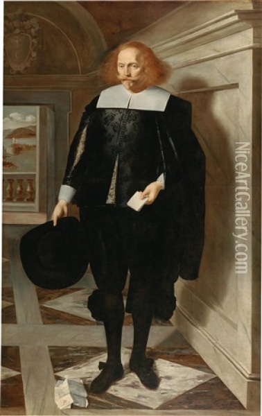 Portrait Of Coriolano Orsucci Oil Painting - Charles Mellin