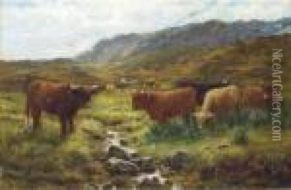 Afternoon On A Perthshire Moorland Oil Painting - Louis Bosworth Hurt