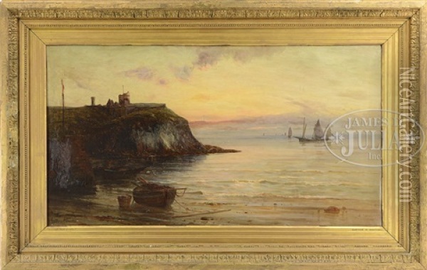 Sunset Peel Castle Oil Painting - Gustave de Breanski