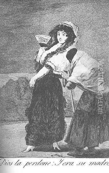 Caprichos - Plate 16: For Heaven's Sake - and it was her Mother Oil Painting - Francisco De Goya y Lucientes