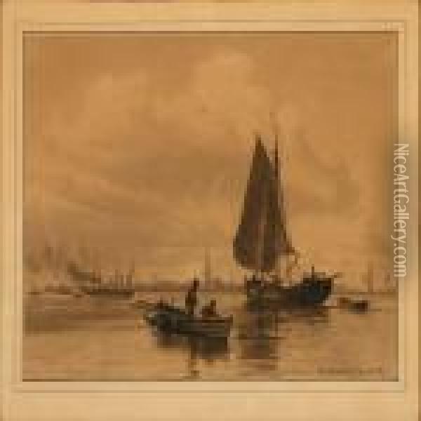 Coastal Scene From Dragor Oil Painting - Vilhelm Karl Ferd. Arnesen