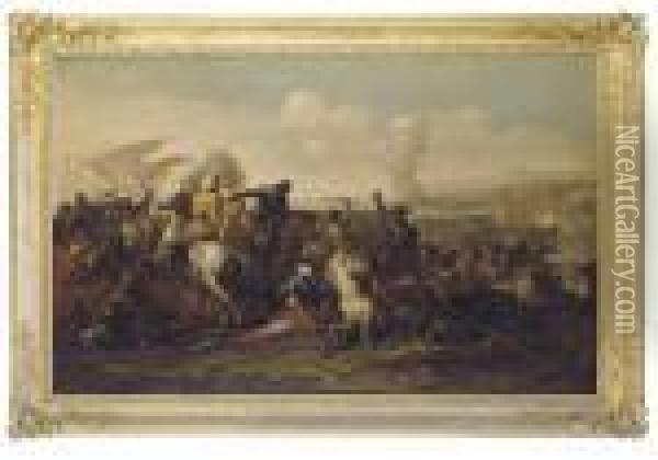 A Cavalry Skirmish Oil Painting - Salvator Rosa