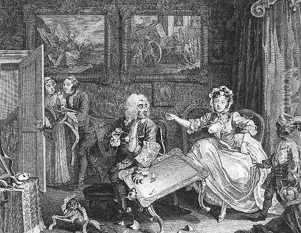 Quarrels with her Jew Protector Oil Painting - William Hogarth