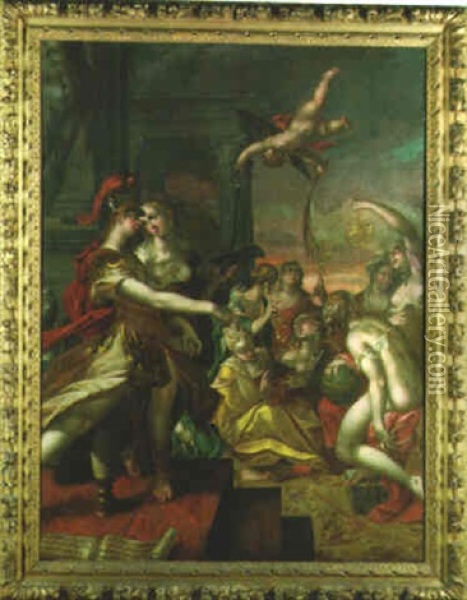 Minerva Introducing Painting To The Arts Oil Painting - Hans Von Aachen