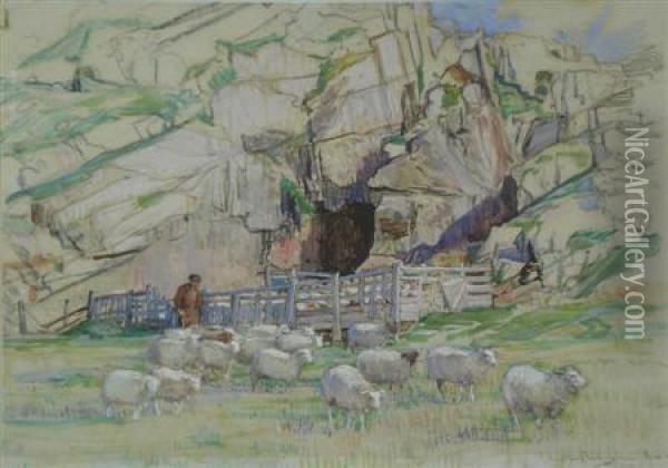 Shepherd, Iona Oil Painting - James Hamilton Mackenzie