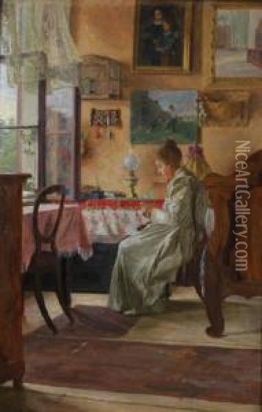 Peaceful Afternoon Oil Painting - Willibald Novy