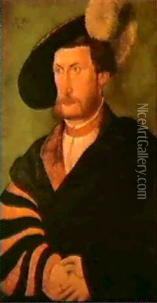 Pfalzgraf Wolfgang, Herzog Vonzweibrucken Und Neuburg (1526 Zweibrucken-1569 Nexon Bei Limoges). Oil Painting - Peter Gertner