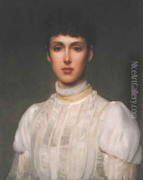 Portrait of a Woman Oil Painting - Philip Hermogenes Calderon