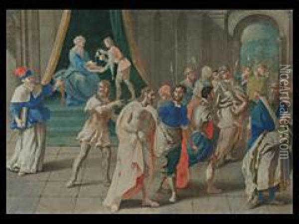 Christus Wird Abgefuhrt Wahrend
Sich Pilatus Die Hande Wascht Oil Painting - Frans II Francken