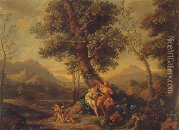 Angelica And Medoro Oil Painting - Jacques des Rousseaux