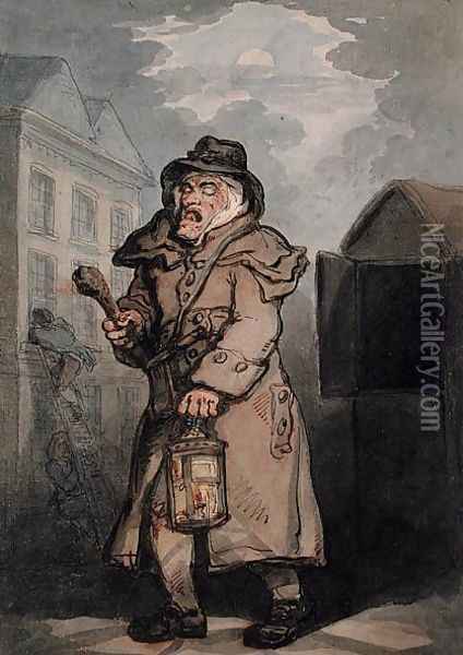 The Nightwatchman Oil Painting - Thomas Rowlandson