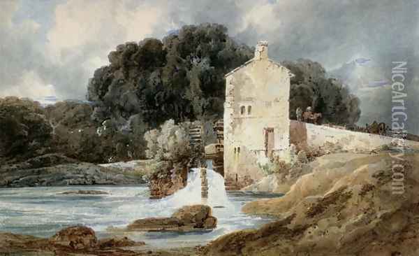 The Abbey Mill Knaresborough Oil Painting - Thomas Girtin