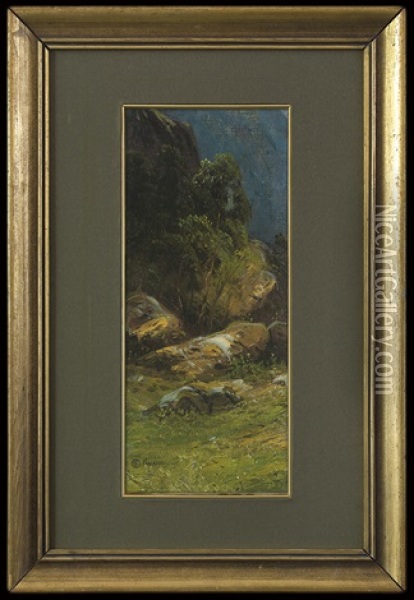 Mountain Landscape, Around Oil Painting - Edward Okun