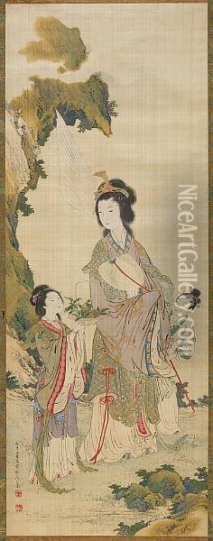 Dated 1853 Oil Painting - Mori Kansai
