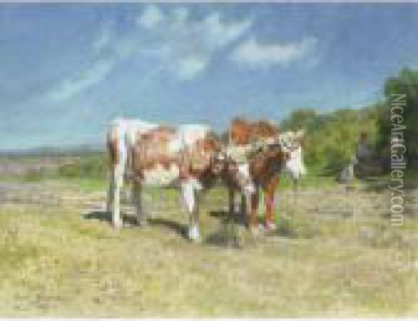Cows Under The Yoke Oil Painting - Rosa Bonheur