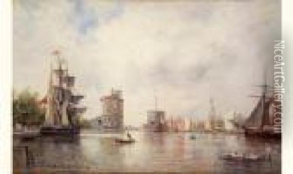 Le Port De La Rochelle Oil Painting - Paul Ch. Emmanuel Gallard-Lepinay