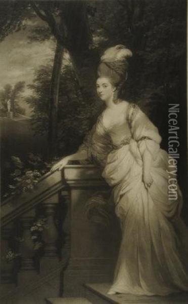 Portrait Of A Regency Woman Oil Painting - Samuel Cousins