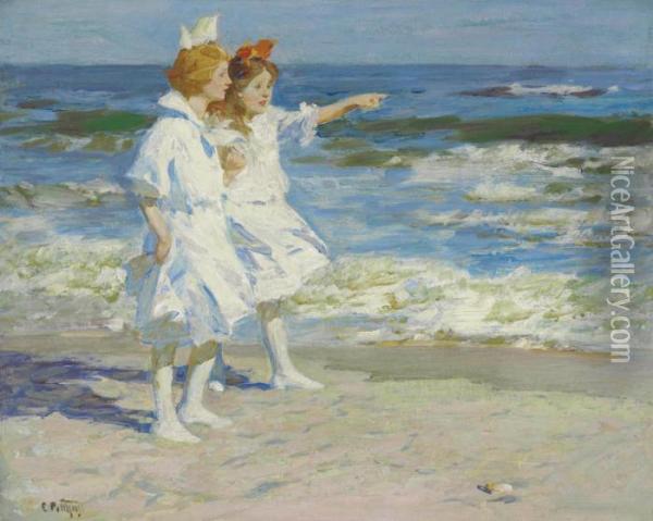 Girls On The Beach Oil Painting - Edward Henry Potthast