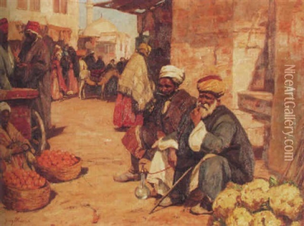Orientalische Marktszene Oil Painting - Georg Macco