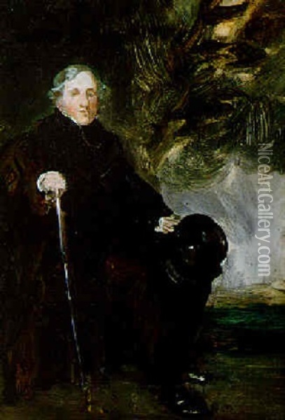Portrait Of A Gentleman, Seated, Wearing A Dark Suit Oil Painting - Sir Francis Grant