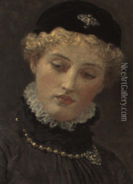 Ellen Terry As Portia Oil Painting - Albert Joseph Moore