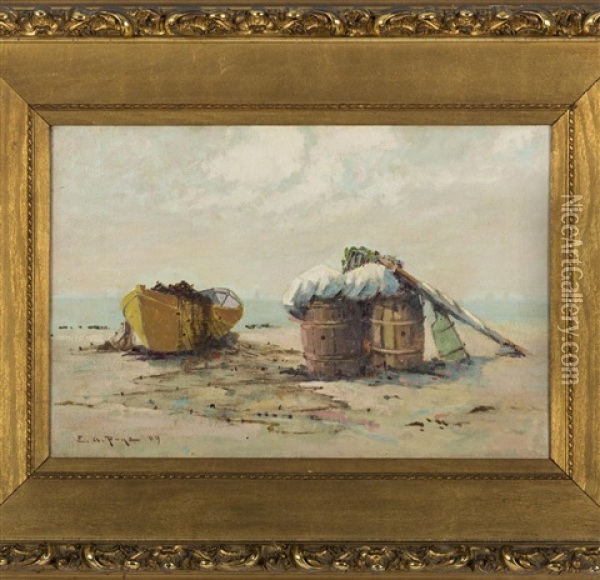 Yellow Dory, Swampscott, Massachusetts Oil Painting - Edward A. Page