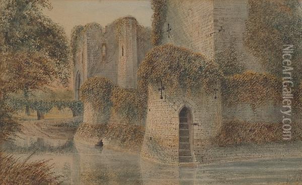 Raglan Castle Oil Painting - John Burgess