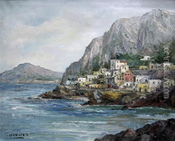 Amalfi Coastline Oil Painting - Karl Cartier