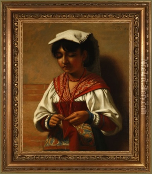 Roman Girl Oil Painting - Lewis Thomas Ives