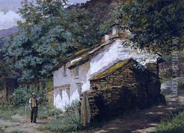 Easedale Cottage Oil Painting - Georges Sheridan Knowles