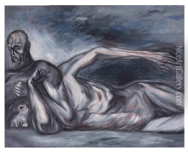 La Tierra (study For Figures In The Man Of Fire Fresco) Oil Painting - Jose Clemente Orozco