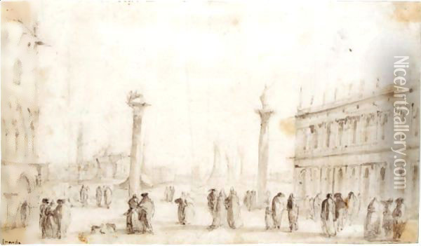View Of The Piazzetta, Looking Towards San Giorgio Maggiore, Venice Oil Painting - Francesco Guardi